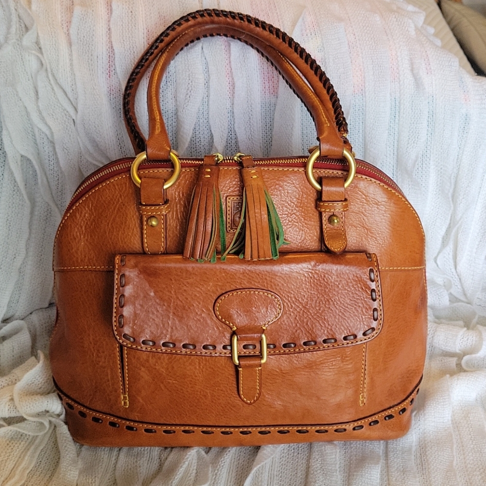 Large Vintage Dooney in Florentine leather